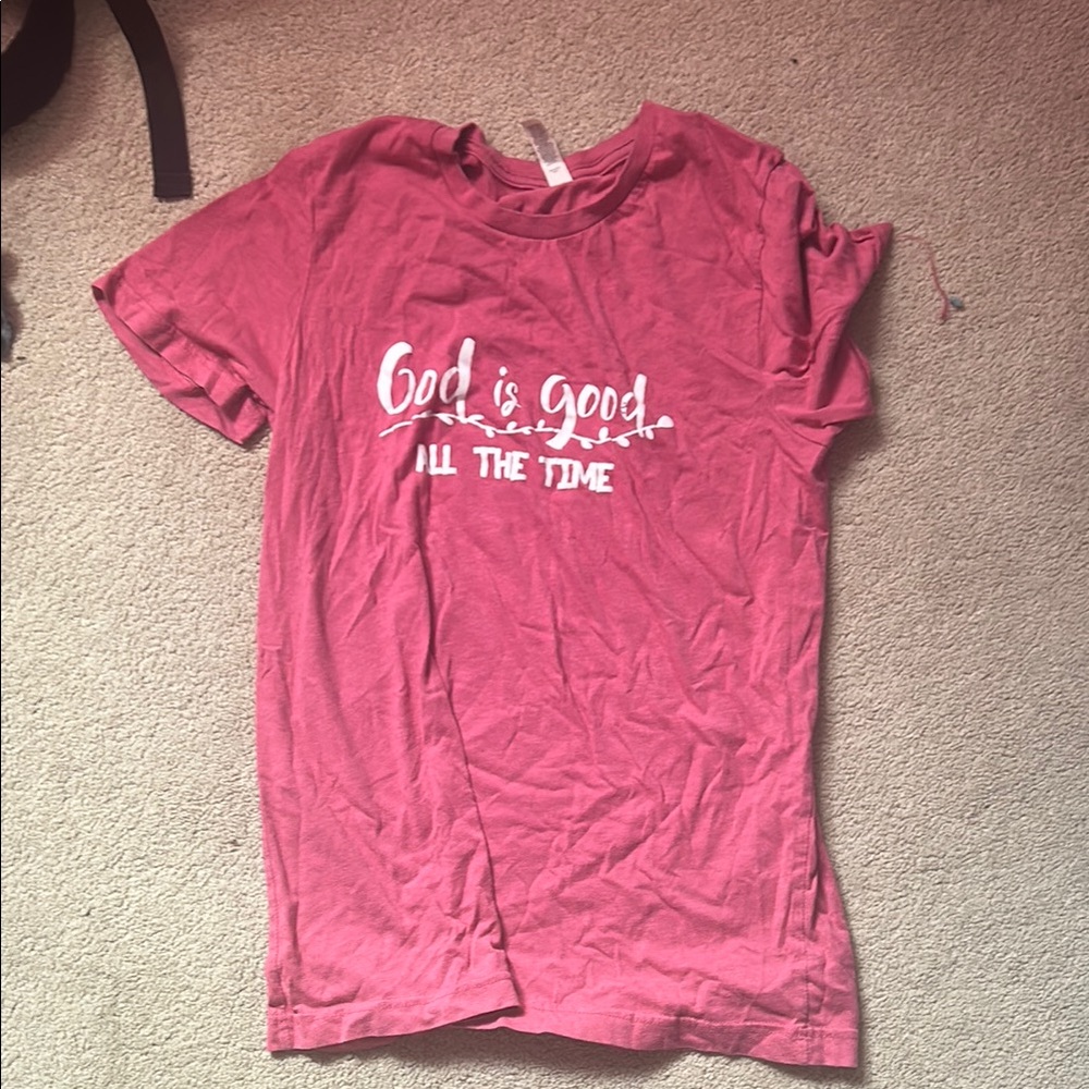 Pink Short Sleeve Tee with Graphic Print